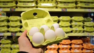 ILLUSTRATION - SYMBOLBILD - Eine Eier-Packung, aufgenommen am Montag (10.01.2011) in einem Supermarkt in Mülheim (Ruhr). Im Skandal um Dioxin im Tierfutter wurden bisher in 19 Lebensmittel-Proben überhöhte Gift-Werte ermittelt. Es handelte sich um 18 Proben von Eiern und eine Probe von Legehennenfleisch, wie aus einer Aufstellung des Verbraucherschutzministeriums in Berlin hervorgeht, die der Deutschen Presse-Agentur am Montagabend vorlag. Foto: Julian Stratenschulte dpa/lnw  +++(c) dpa - Bildfunk+++