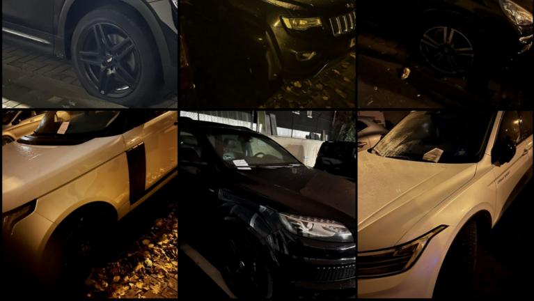 Klimaaktivisten haben Luft aus SUV-Reifen gelassen. Diese Foto-Collage zeigen sie auf ihrer Internet-Seite.