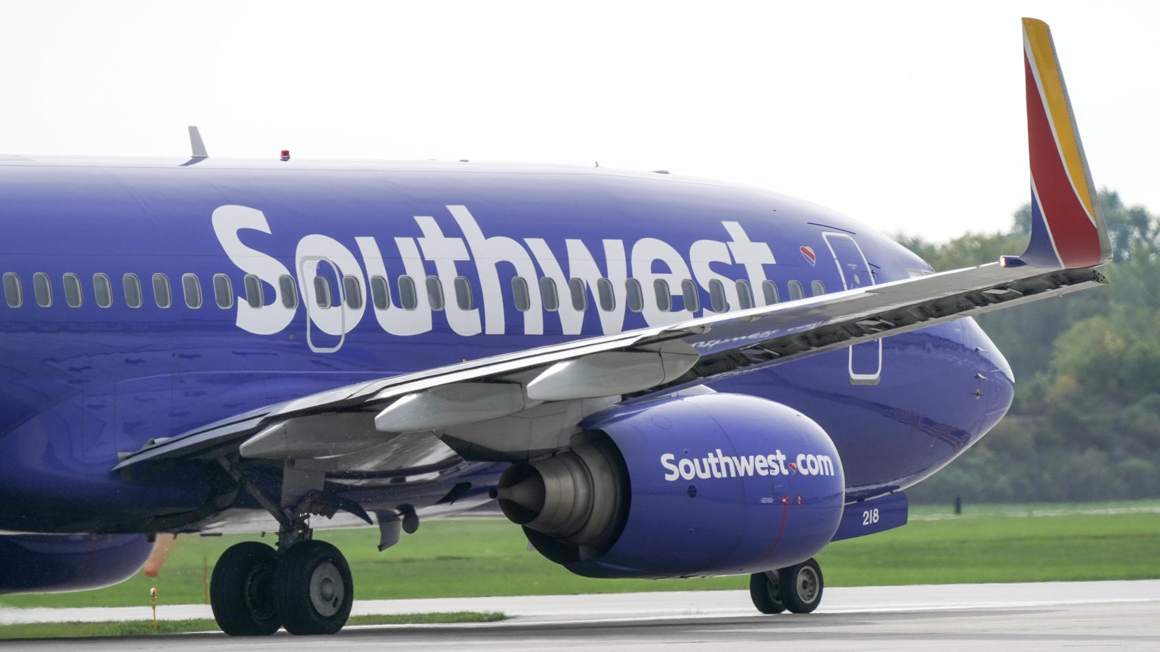 A Southwest Airlines flight.  In one of the airline's flights, a woman tried to open the door during the flight.