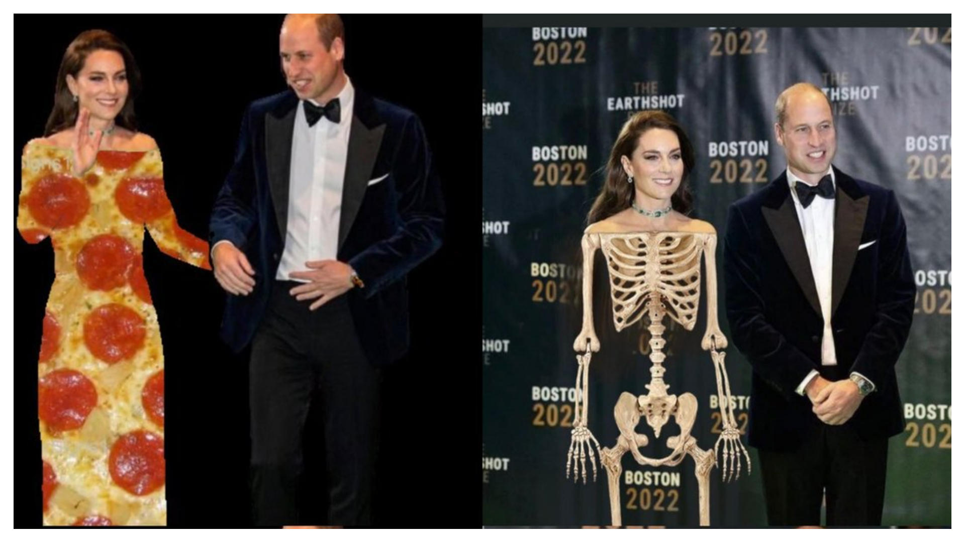 Kate als Pizza oder Skelett