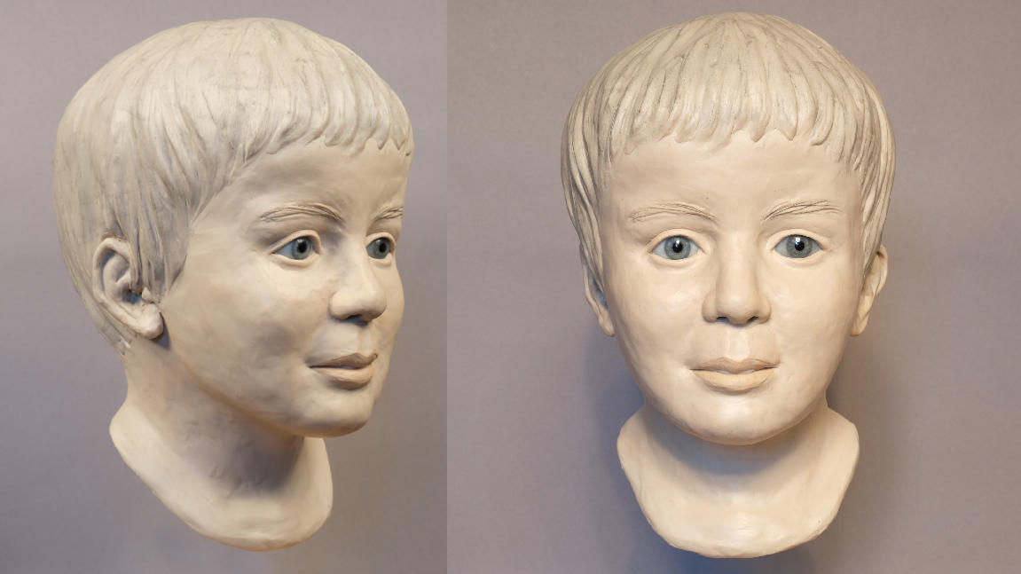 Gesicht des toten Jungen aus der Donau rekonstruiert.
