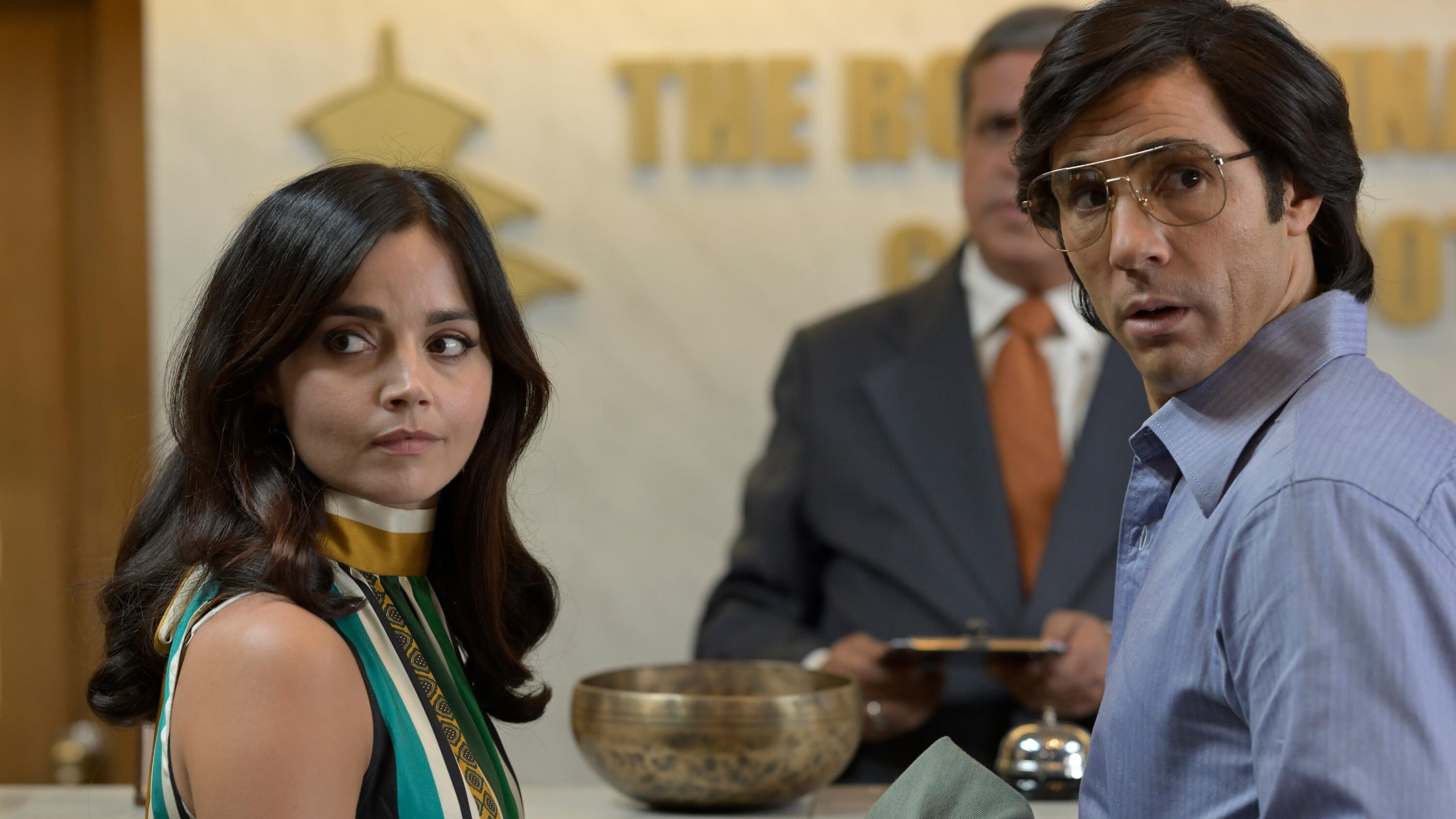 THE SERPENT, left to right: Jenna Coleman as Marie-Andrée Leclerc, Tahar Rahim as Charles Sobhraj, Darshan Jariwalla as Laxman, Episode Four', (Season 1, ep. 104, aired on April 2, 2021).  photo: Roland Neveu / ©Netflix/BBC/Mammoth Screen / Courtesy Everett C