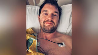 Joel Hentrich (35) hatte Glück im Unglück: Beim Sport erlitt er durch eine abrupte Kopfbewegung einen Schlaganfall, von dem er sich aber wieder vollständig erholte.