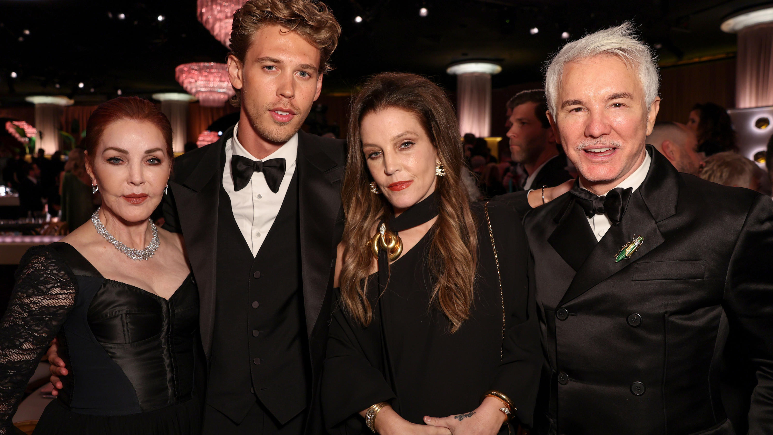 Am 10. Januar besuchten sie noch die Golden Globe Awards: Priscilla Presley, Austin Butler, Lisa Marie Presley und Baz Luhrmann in Beverly Hills.