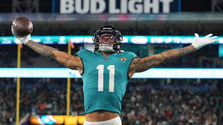 January 14, 2023, Jacksonville, Florida, USA: Jacksonville Jaguars wide receiver Marvin Jones Jr. 11 celebrates his touchdown reception during the wild card playoff game between the Los Angeles Chargers and the Jacksonville Jaguars, Saturday, Jan. 14, 2023 at TIAA Bank Field in Jacksonville, Fla. Jacksonville USA - ZUMAj102 20230114_zap_j102_010 Copyright: xPeterxJoneleitx