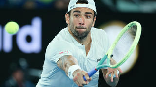 Matteo Berrettini of Italy in action during round 1 match between Andy Murray of Great Britain and Matteo Berrettini of Italy Day 2 at the Australian Open Tennis 2023 at Rod Laver Arena, Melbourne, Australia on 17 January 2023. PUBLICATIONxNOTxINxUK Copyright: xPeterxDovganx 34780476