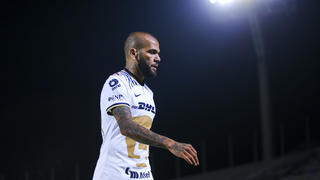 FILE - JANUARY 20, 2023: PUMAS UNAM Ternminates Dani Alves' contract after being arrested in Spain on allegations of sexual assault MEXICO CITY, MEXICO - SEPTEMBER 07: Dani Alves of Pumas looks on during the 13th round match between Pumas UNAM and Queretaro as part of the Torneo Apertura 2022 Liga MX at Olimpico Universitario Stadium on September 07, 2022 in Mexico City, Mexico. (Photo by Agustin Cuevas/Getty Images)