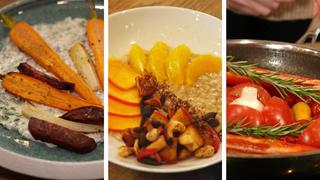 Drei Gerichte zum Frühstück, Mittagessen und Abendessen von Julia Henssler