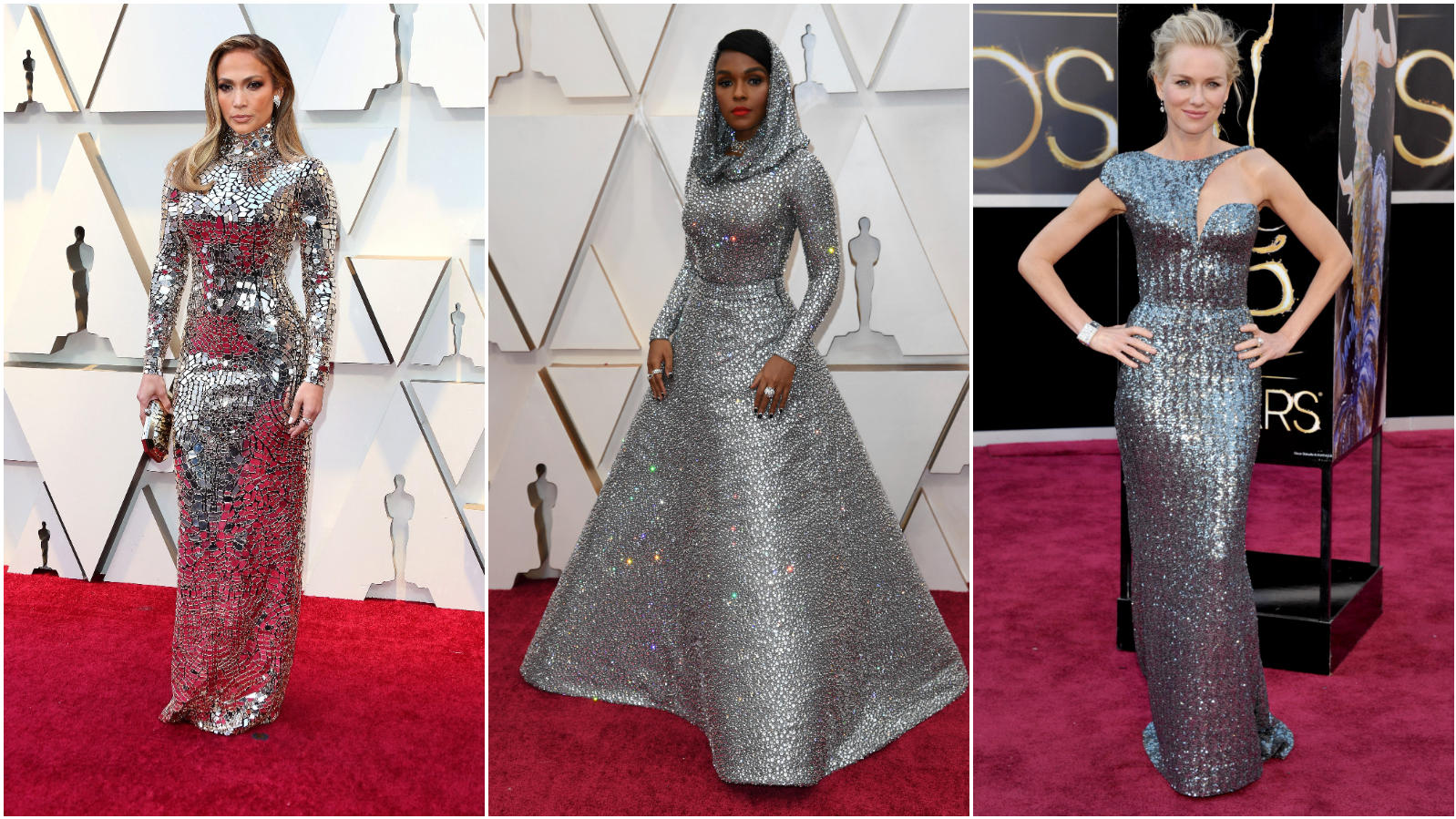 Jennifer Lopez, Janelle Monae und Naomi Watts versilberten den roten Teppich bei den Oscars.