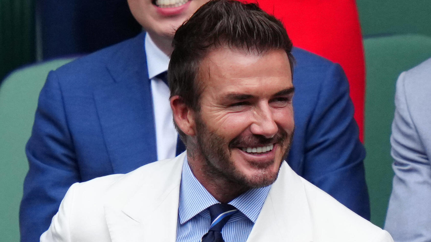  Mandatory Credit: Photo by Shutterstock 12202136l David Beckham in the Royal Box on Centre Court Wimbledon Tennis Championships, Day 11, The All England Lawn Tennis and Croquet Club, London, UK - 09 Jul 2021 Wimbledon Tennis Championships, Day 11, T