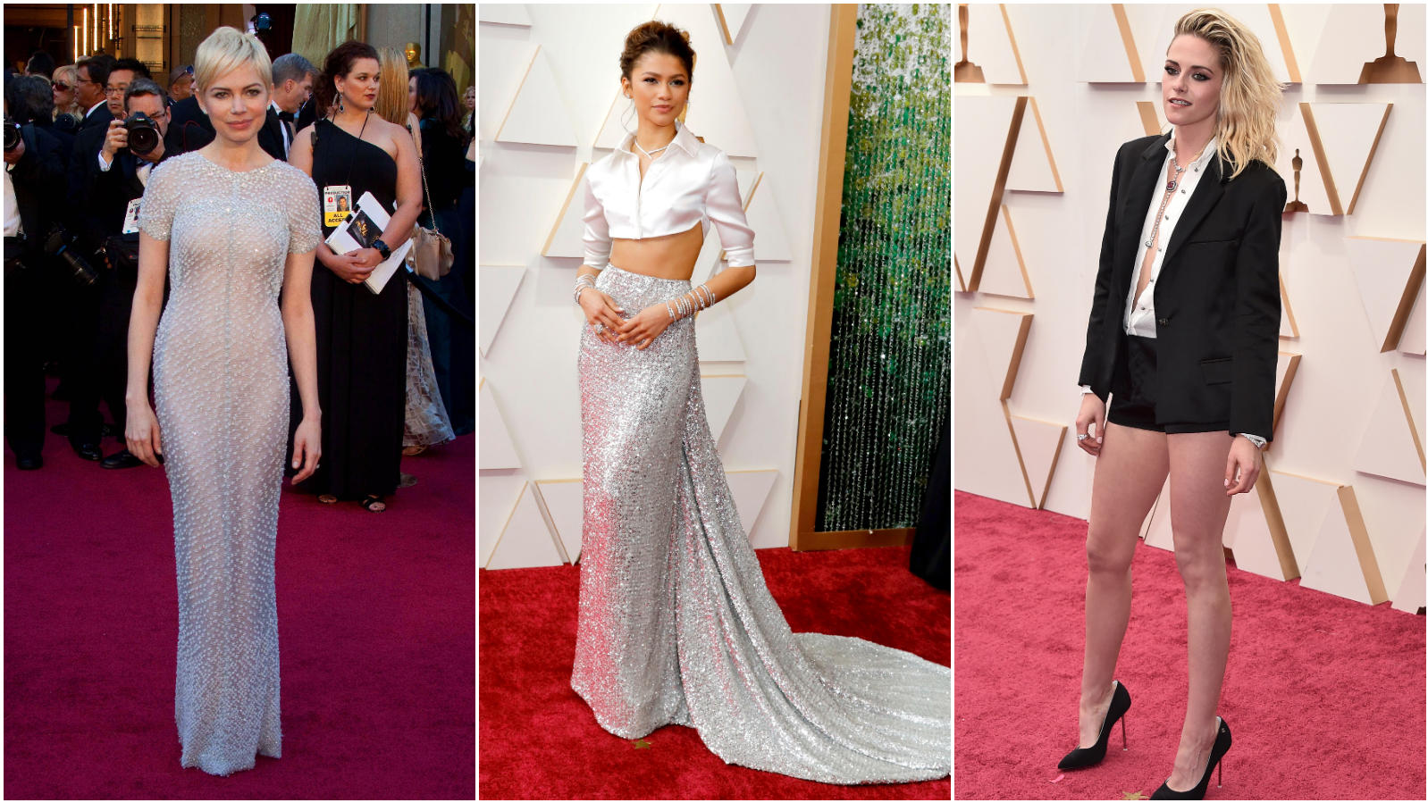 Michelle Williams, Zendaya  und Kristen Stewart setzten bei den Oscars auf Coolness, statt auf Chichi.
