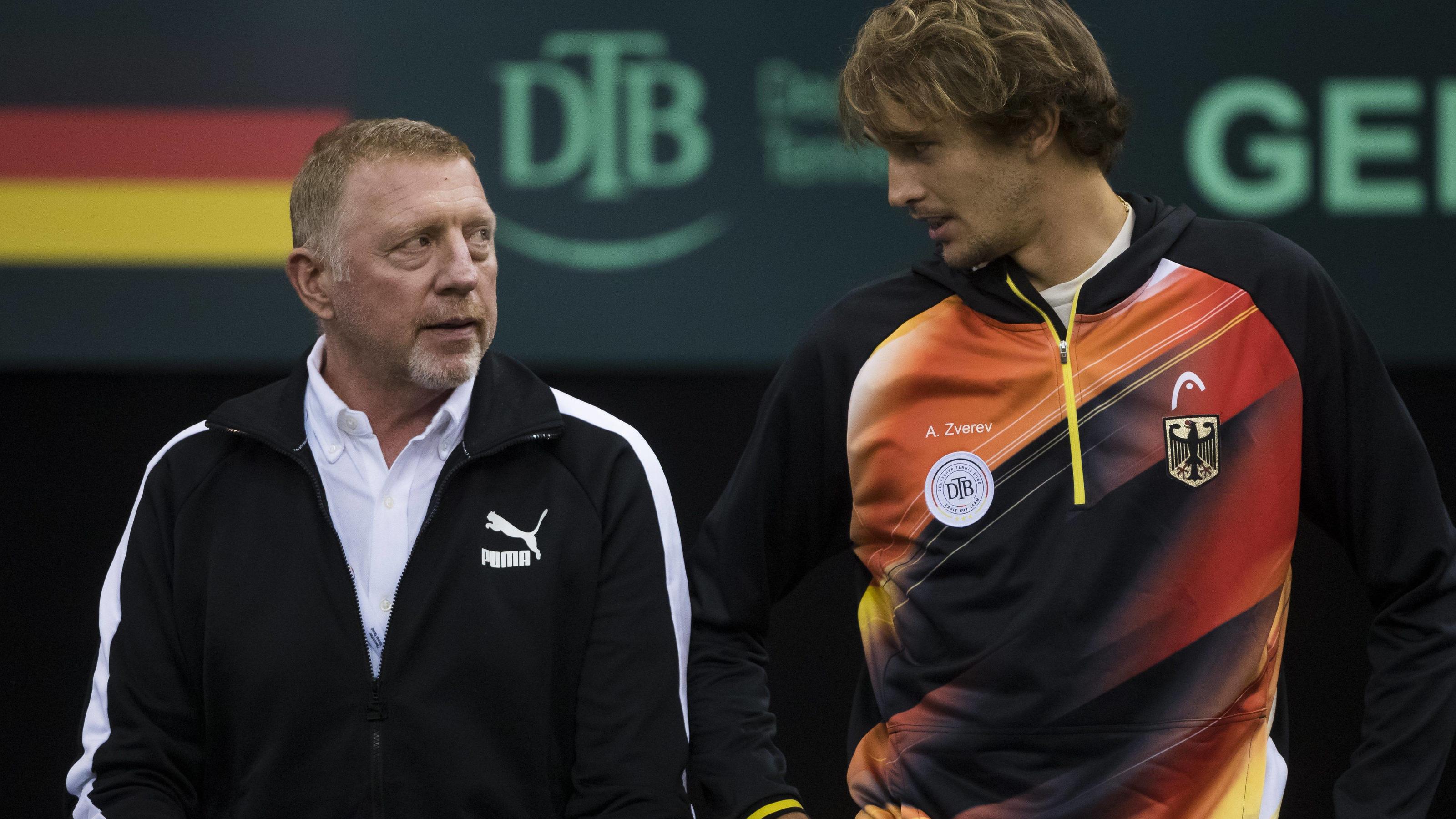 Boris Becker und Alexander Zverev beim Davis Cup