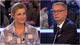 "Wer wird Millionär?"-Kandidatin Julia Kunschner und Moderator Günther Jauch.