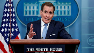 FILE PHOTO: John Kirby, National Security Council Coordinator for Strategic Communications, answers questions during the daily press briefing at the White House in Washington, U.S., January 25, 2023. REUTERS/Evelyn Hockstein/File Photo