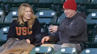 SONDERKONDITIONEN: MINDESTHONORAR: EXCLUSIVE: Retired tennis megastars Steffi Graff and Andre Agassi were spotted cheering on their son at the first USC Baseball game of the 2023 season. The proud parents who were head to toe in University Of California merchandise cheered on their son from the rafters. Jaden had full support of his family as even his daughter Jaz Elle was in attendance showing her support. Jaden wore the 45 jersey as he led his team to a 17-4 victory over the Marist Red Foxes at the Dedeaux Field in Los Angeles, California.Pictured: Steffi Graf,Andre AgassiRef: SPL5523717 190223 EXCLUSIVEPicture by: Diggzy/Jesal / SplashNews.comWorld Rights, No France Rights