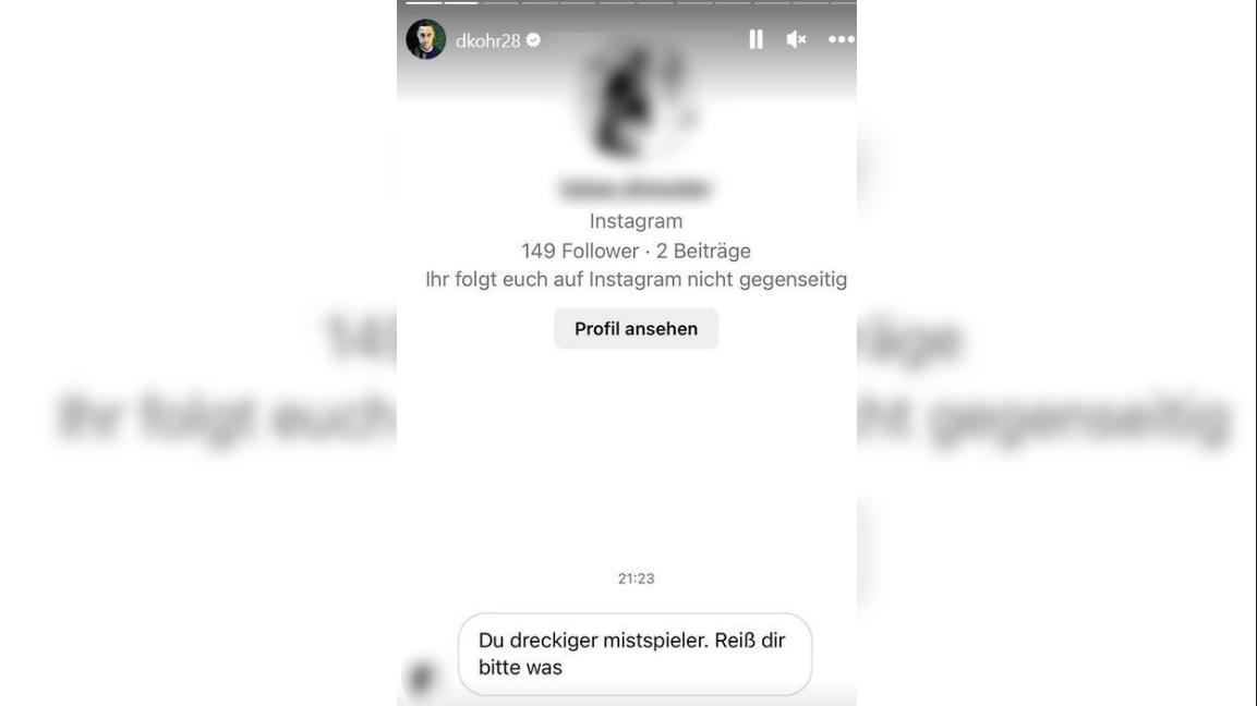 Diese Nachricht bekam Dominik Kohr geschickt.