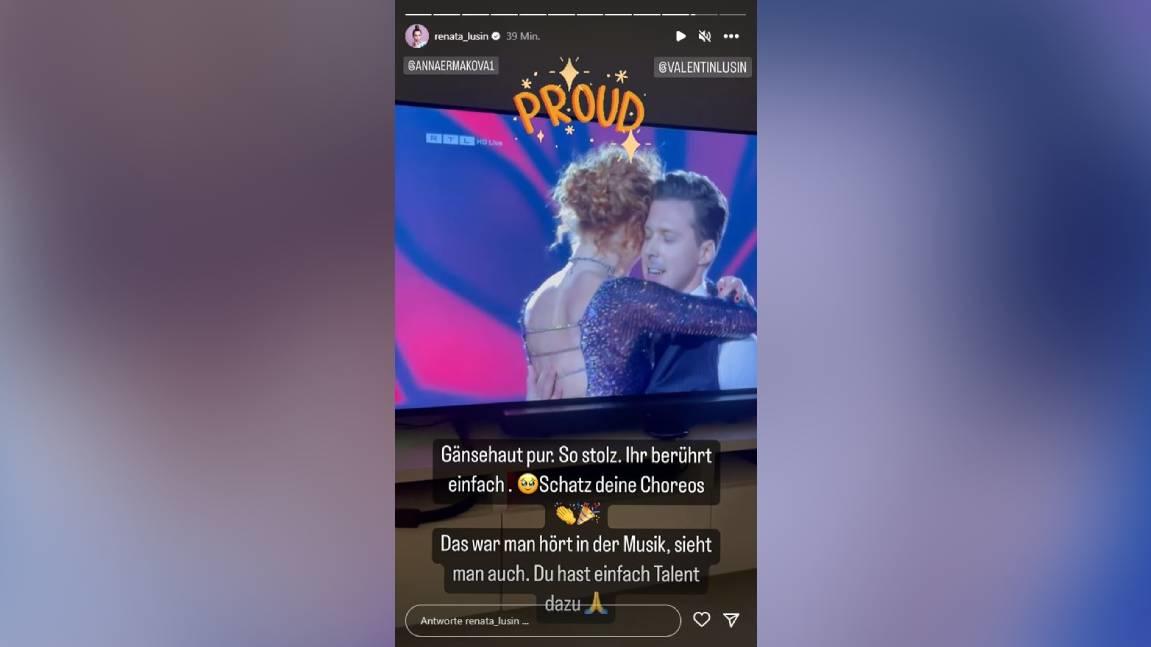 Renata Lusin embarazada anima a su Valentín y Anna desde casa. "¡Pura piel de gallina!"ella publica con orgullo en su historia de Instagram