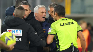 February 28, 2023, CREMONA: Romas head coach JosÃƒ Mourinho leaves the field after the expulsion during the Italian Serie A soccer match US Cremonese vs AS Roma at Giovanni Zini stadium in Cremona, Italy, 28 February 2023..ANSA/SIMONE VENEZIA. Soccer: Serie A US Cremonese vs AS Roma PUBLICATIONxINxGERxSUIxAUTxONLY - ZUMAa110 20230228_zaf_a110_009 Copyright: xSimonexVeneziax