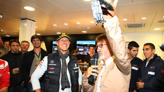 Michael Schumacher und Eddie Jordan 2011 in Spa-Francorchamps