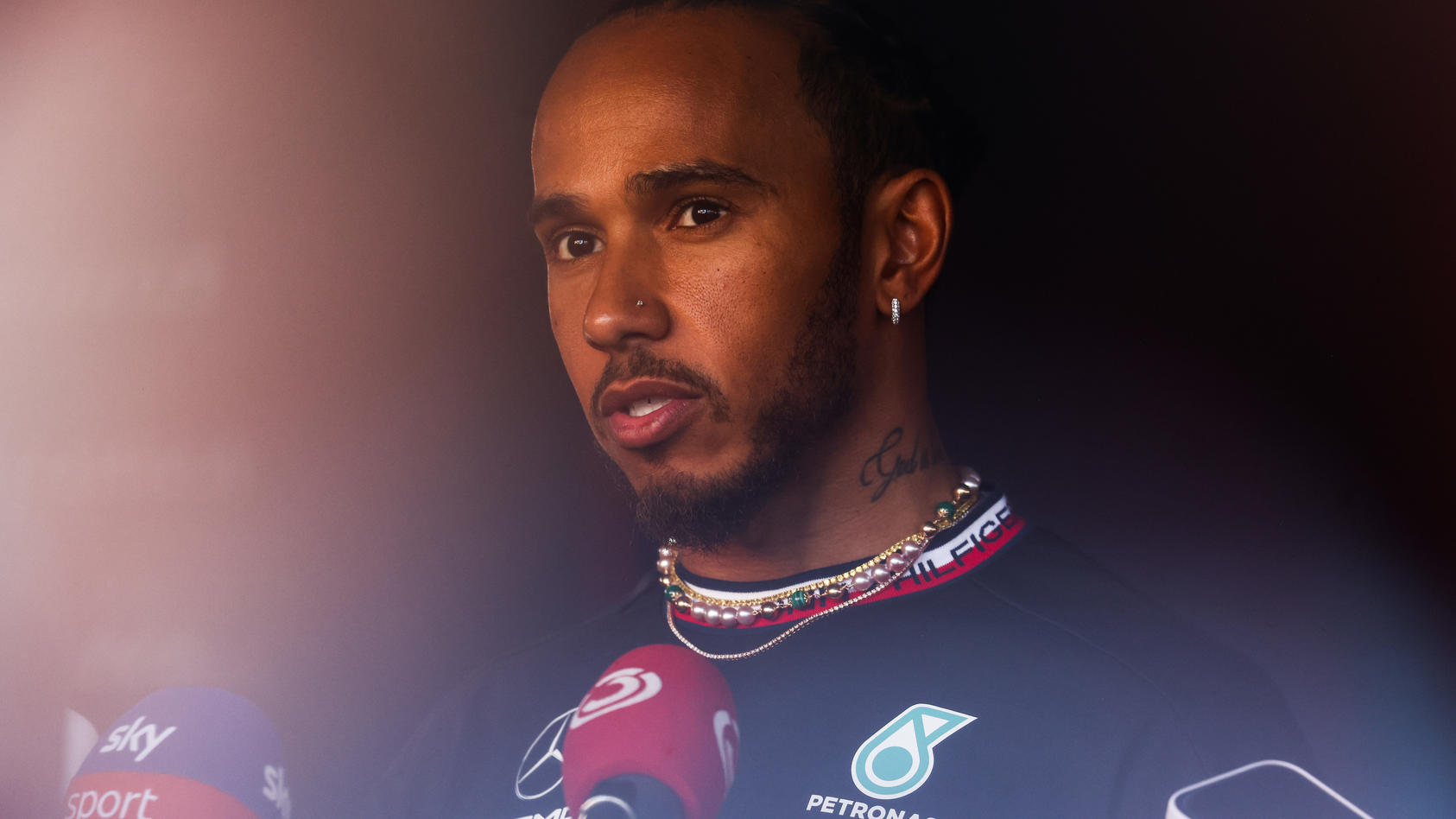 March 2, 2023, Sakhir, Bahrain: Lewis Hamilton of Mercedes attends TV Pen ahead Bahrain Grand Prix of 2023 Formula One World Championship at Bahrain International Circuit on March 2, 2023 in Bahrain, Bahrain. (Credit Image: © Beata Zawrzel/ZUMA Press