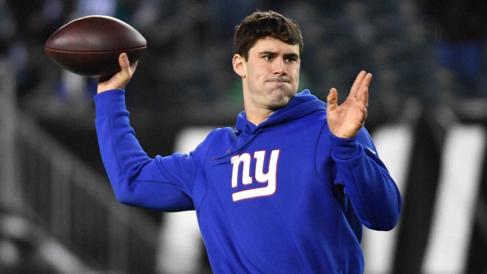 NFL, American Football Herren, USA NFC Divisional Round-New York Giants at Philadelphia Eagles Jan 21, 2023 Philadelphia, Pennsylvania, USA New York Giants quarterback Daniel Jones 8 during warmups against the Philadelphia Eagles before NFC divisiona