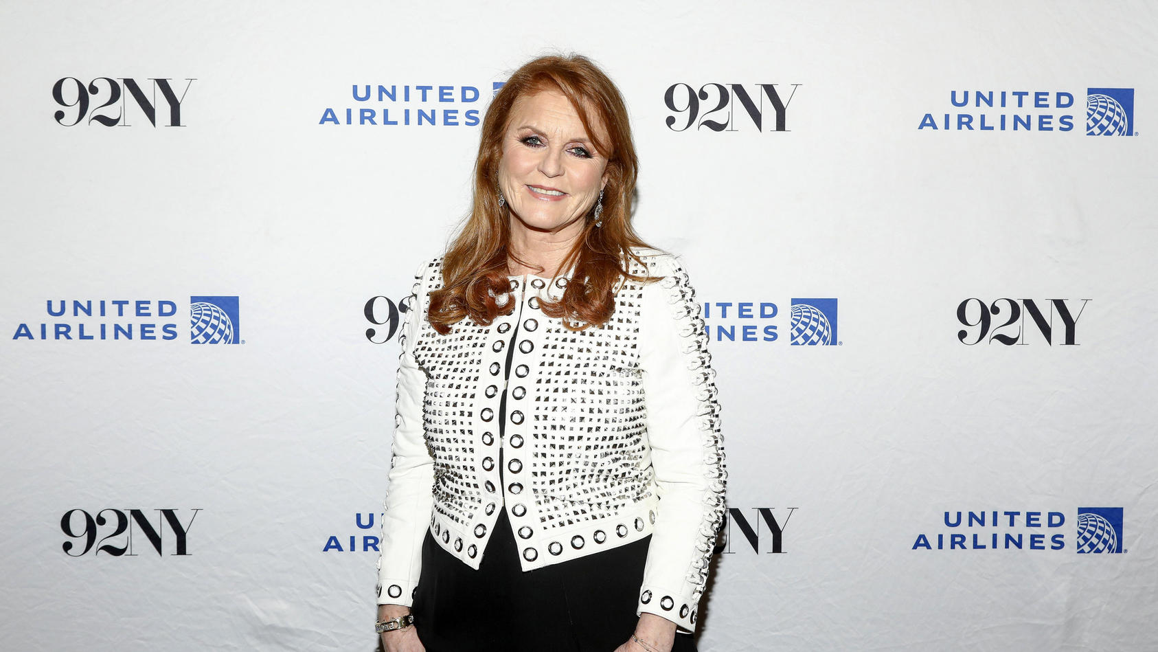 Sarah Ferguson, Duchess of York, poses backstage before discussing her novel "A Most Intriguing Lady" at the 92nd Street Y on Monday, March 6, 2023, in New York. (Photo by Andy Kropa/Invision/AP)