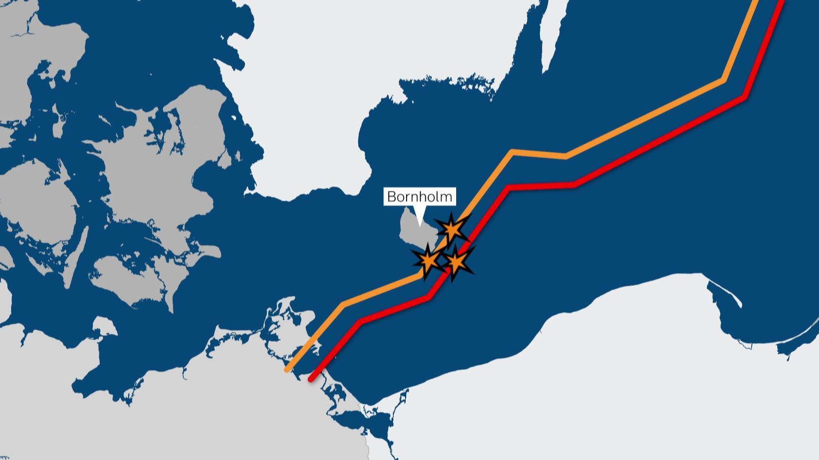 Karte der Nord-Stream-Pipelines.