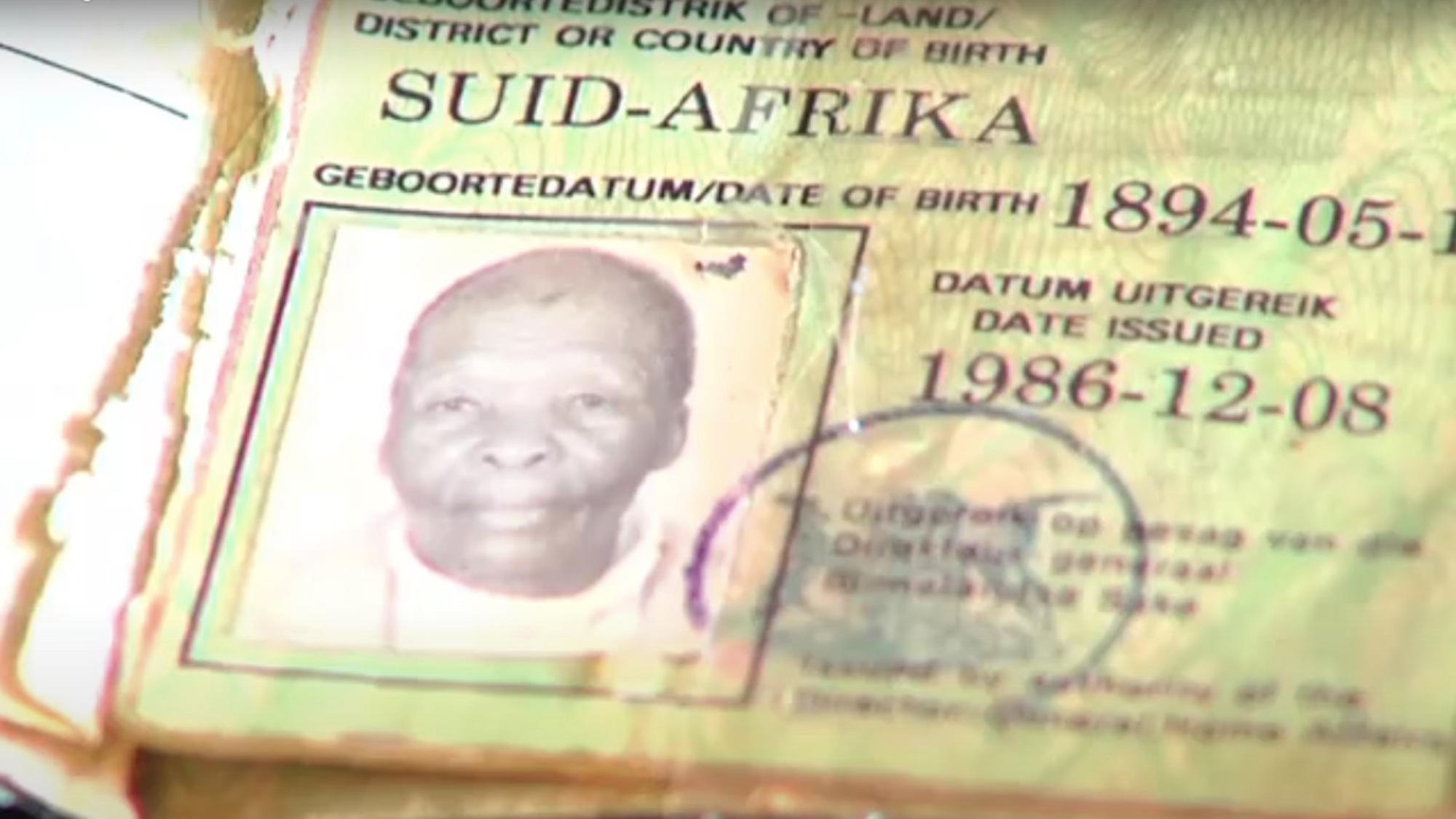 Laut Personalausweis kam Johanna Mazibuko am 11. Mai 1894 zur Welt. (Newsflash)