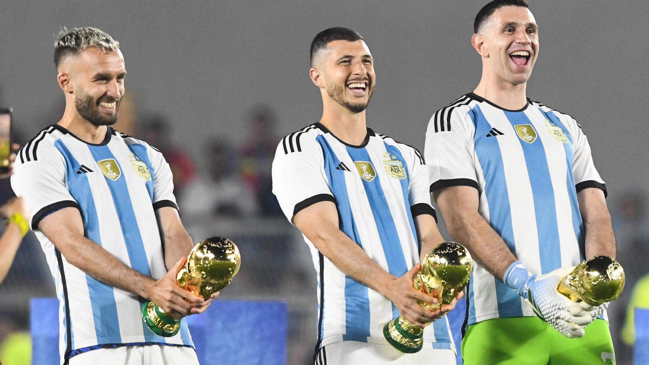 Die Argentinier hatten sichtlich Spaß an der Aktion.