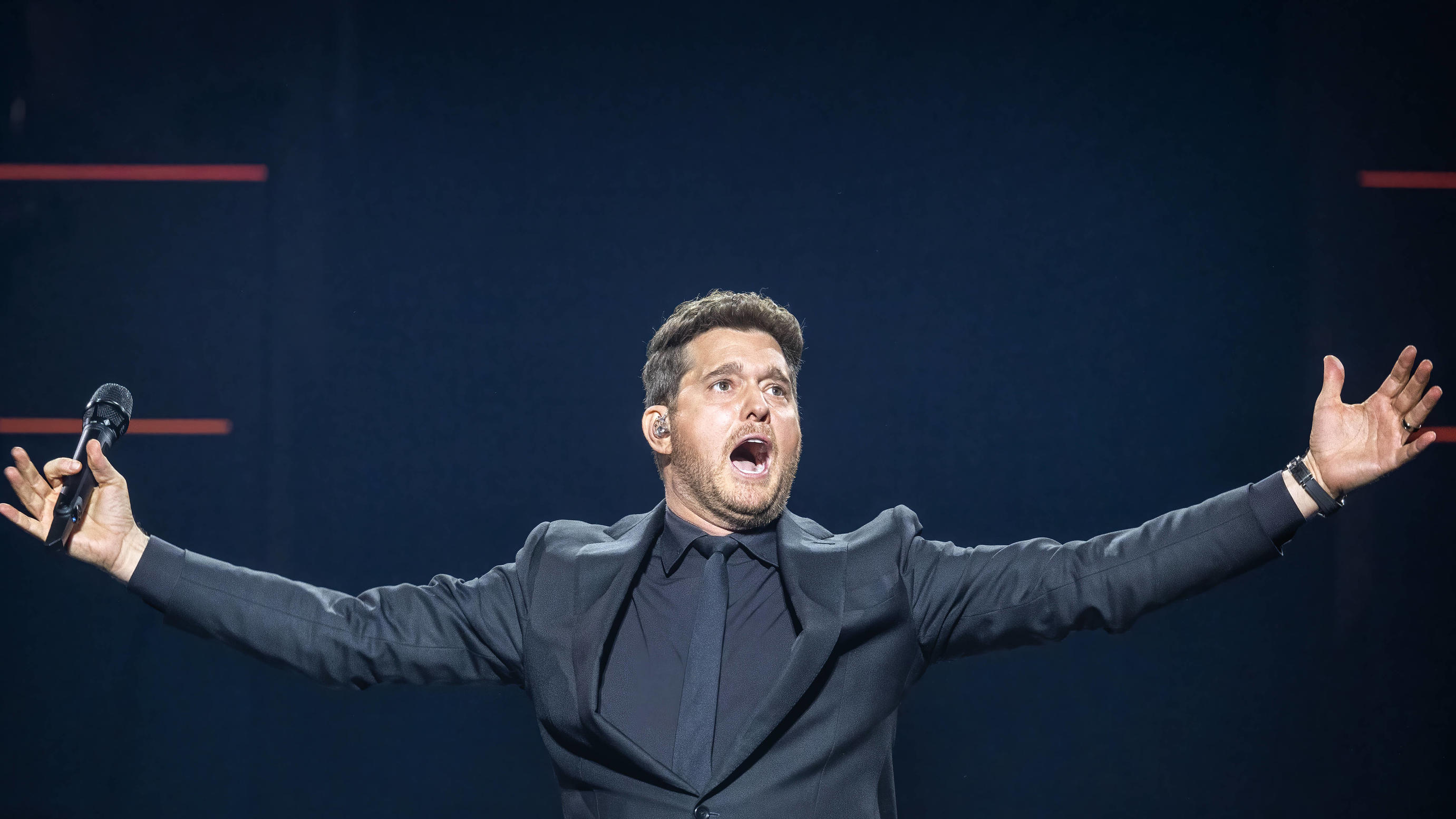 Sänger Michael Bublé im März 2023 bei einem Konzert in Oslo (Norwegen).