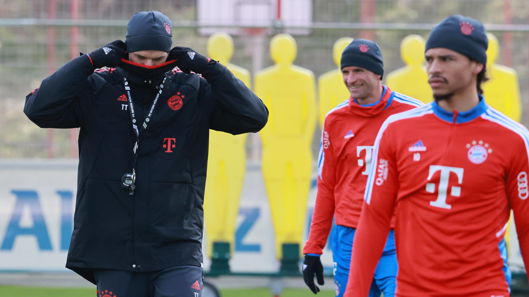 Beim ersten Bayern Training unter Thomas Tuchel Leroy Sané kassiert