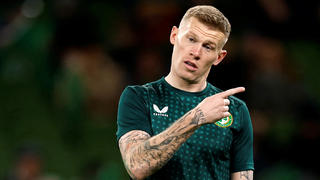 Soccer Football - International Friendly - Republic of Ireland v Latvia - Aviva Stadium, Dublin, Ireland - March 22, 2023 Republic of Ireland's James McClean during the warm up before the match REUTERS/Clodagh Kilcoyne