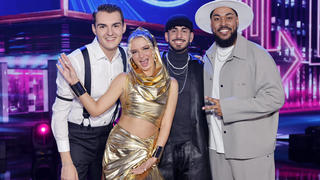 Die DSDS-Kandidaten Lorent Berisha, Monika Gajek, Kiyan Sepehr Yousefbeik und Sem Eisinger bei der zweiten Live-Sendung der Castingshow Deutschland sucht den Superstar 20 . Die RTL-Castingshow Deutschland sucht den Superstar DSDS findet in diesem Jahr zum 20. Mal statt. KÃ¶ln, 08.04.2023 NRW Deutschland *** The DSDS candidates Lorent Berisha, Monika Gajek, Kiyan Sepehr Yousefbeik and Sem Eisinger at the second live broadcast of the casting show Deutschland sucht den Superstar 20 The RTL casting show Deutschland sucht den Superstar DSDS takes place this year for the 20th time Cologne, 08 04 2023 NRW Germany Copyright: xChristophxHardtx
