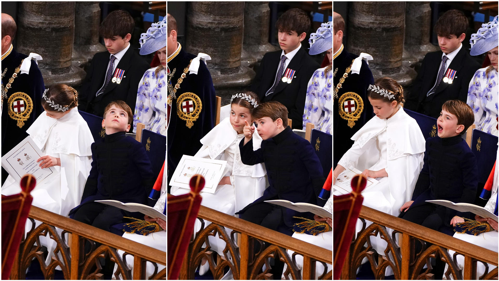 Prinzessin Charlotte und Prinz Louis haben beim Krönungsgottesdienst tapfer durchgehalten. Mit kleinen Ausnahmen.
