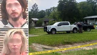 Florida (USA), 17.05.2023: Christopher M.  (32) und Kathreen A. (23) sollen ihre zwei Kinder mehr als einen halben Tag lang im Auto vergessen haben. Die jüngste Tochter überlebte die Tortur nicht. (Foto: Holmes County Sheriff's Office, Collage: RTL)