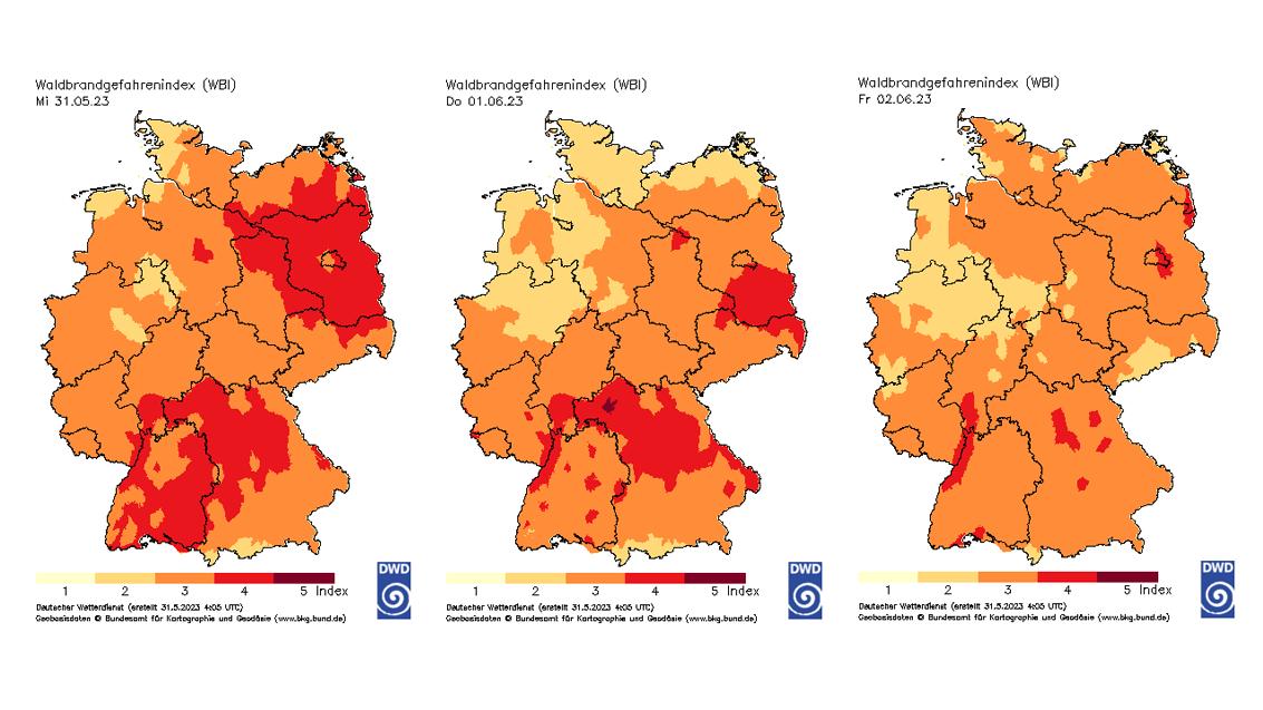 Waldbrandgefahrenindex des Deutschen Wetterdienstes