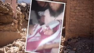 Aufnahmen aus dem Erdbebengebiet zeigen die Rettung eines Neugeborenen