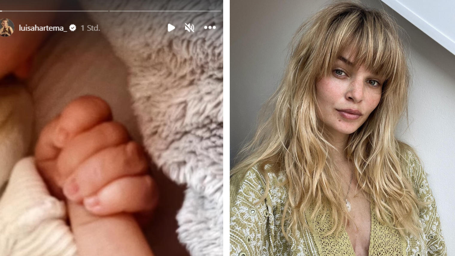 Luisa Hartema zeigt bei Instagram die kleine Hand ihres Babys