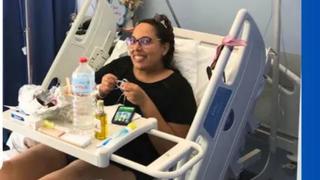 Sandra Gutierrez im Krankenbett