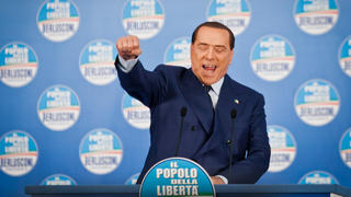 Convention elettorale di Silvio Berlusconi per il PDL, con Roberto Maroni. elezioni 2013Silvio Berlusconi Campaign.
