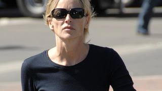 Sharon Stone and her youngest son go shopping at Vons in West Hollywood, Ca.