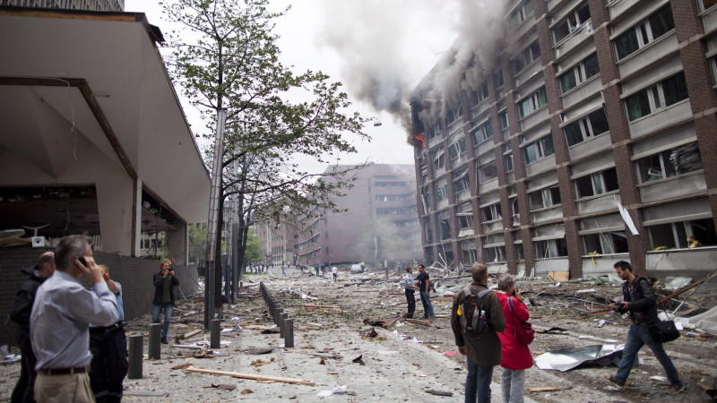 Das Osloer Regierungsviertel nach dem Breivik-Attentat