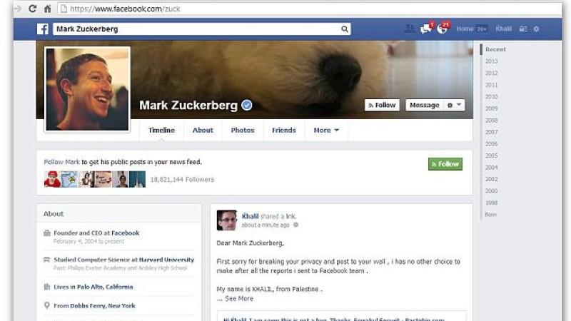 Khalil Shreateh Seite hackt Facebook-Seite von Mark Zuckerberg.