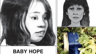 Artist renderings of four-year-old Anjelica Castillo, dubbed "Baby Hope", whose body was found in a picnic cooler (bottom R) along Henry Hudson Highway in northern Manhattan in July 1991, are seen in this image from a poster issued by the New York City Police Department (NYPD) when the crime occurred. New York City police have arrested Conrado Juarez, 52, a cousin who confessed to sexually assaulting and then smothering Castillo, police said on October 12, 2013. Castillo had never been reported missing and was only recently identified.  REUTERS/New York City Police Department/Handout via Reuters (UNITED STATES - Tags: CRIME LAW) ATTENTION EDITORS – THIS IMAGE WAS PROVIDED BY A THIRD PARTY. FOR EDITORIAL USE ONLY. NOT FOR SALE FOR MARKETING OR ADVERTISING CAMPAIGNS. THIS PICTURE WAS PROCESSED BY REUTERS TO ENHANCE QUALITY. AN UNPROCESSED VERSION OF THE POSTER WILL BE PROVIDED SEPARATELY