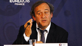 MARSEILLE, FRANCE - OCTOBER 17: UEFA president Michel Platini during the EURO 2016 Steering Committee Meeting, on October 17, 2013 in Marseille, France.  (Photo by Christophe Pallot/Agence Zoom/Getty Images)