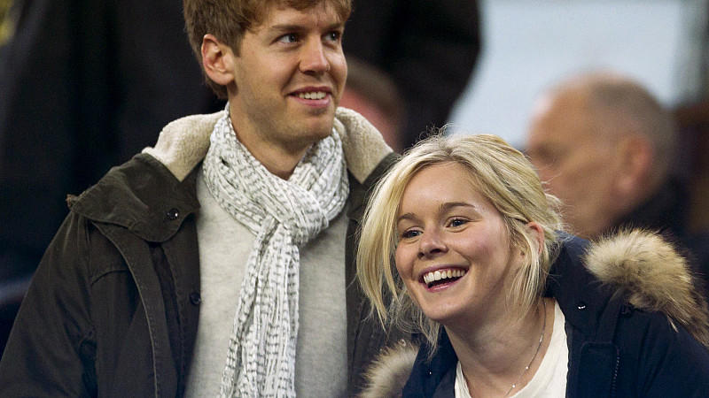 German Formula One pilot Sebastian Vettel and his girlfriend Hanna Prater arrive to the Spanish Primera Division soccer match FC Barcelona versus Valencia CF at Camp Nou stadium, in Barcelona, northeastern Spain, on 19 February 2012.EFE/Alejandro Gar