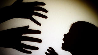 ILLUSTRATION: Schatten von Händen einer erwachsenen Person und der Kopf eines Kindes an einer Wand eines Zimmers am 12.01.2014 in Frankfurt (Oder) (Brandenburg).  Foto: Patrick Pleul