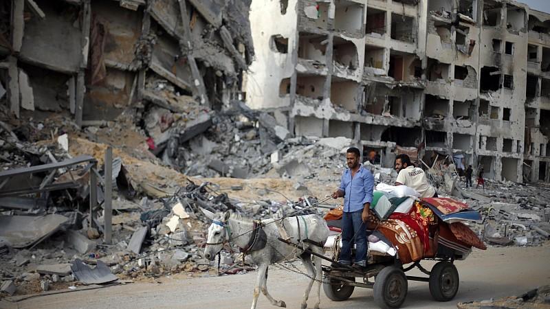 Zerstörte Häuser im Gazastreifen.