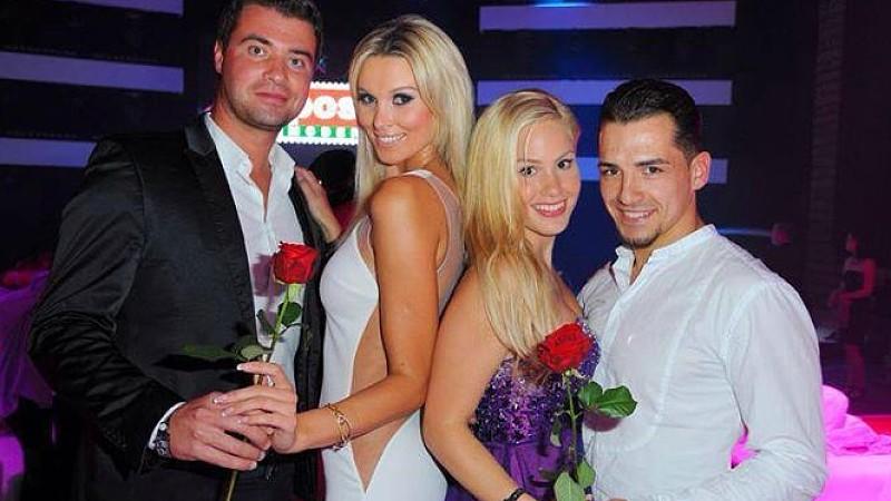 Katja Kühne und Angelina Heger mit ihren Freunden Eugen und Christoph.