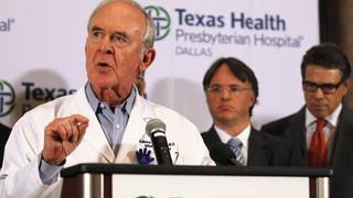 Edward Goodman, epidemiologist at Texas Health Presbyterian Hospital Dallas, speaks at a media conference at Texas Health Presbyterian Hospital in Dallas, Texas October 1, 2014. U.S. health experts in Dallas on Wednesday were examining how many people may have been exposed to Ebola, just one day after the first case of the deadly virus was diagnosed in the United States, the nation's top public health official said. The patient, who was not identified for privacy reasons, arrived in Texas on Sept. 20, and sought treatment six days later at Texas Health Presbyterian Hospital in Dallas, according to the CDC.  REUTERS/Mike Stone (UNITED STATES - Tags: HEALTH DISASTER POLITICS)